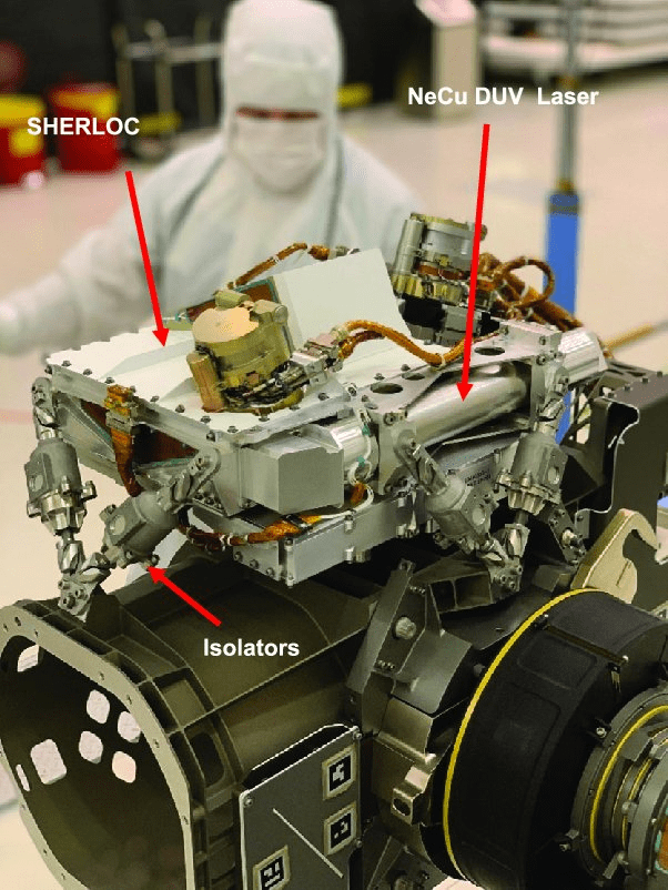 شکل 3: تصویری از SHERLOC در مریخ نورد استقامت